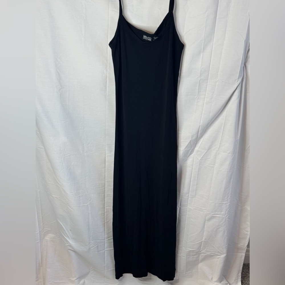 New York & Company Black Spaghetti-Strap Maxi Dress